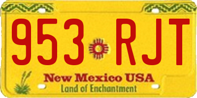 NM license plate 953RJT