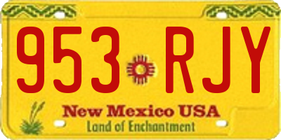 NM license plate 953RJY