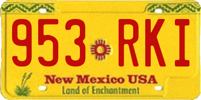 NM license plate 953RKI