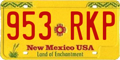 NM license plate 953RKP