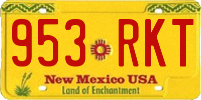 NM license plate 953RKT