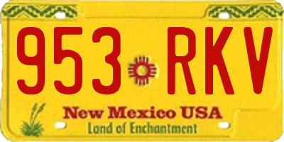 NM license plate 953RKV