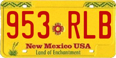 NM license plate 953RLB