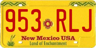 NM license plate 953RLJ