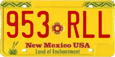 NM license plate 953RLL