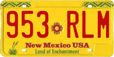 NM license plate 953RLM