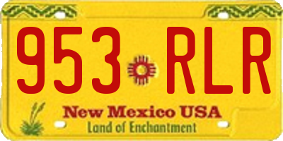 NM license plate 953RLR
