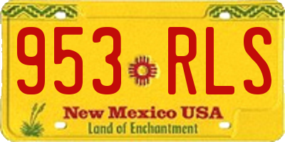 NM license plate 953RLS