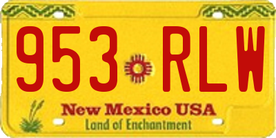NM license plate 953RLW