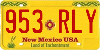 NM license plate 953RLY