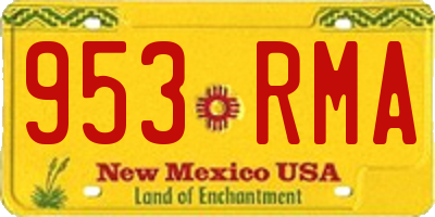 NM license plate 953RMA
