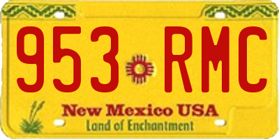NM license plate 953RMC