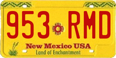 NM license plate 953RMD