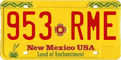 NM license plate 953RME