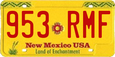 NM license plate 953RMF