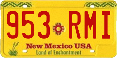 NM license plate 953RMI