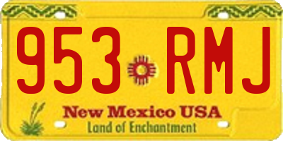 NM license plate 953RMJ