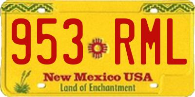 NM license plate 953RML