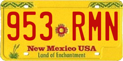 NM license plate 953RMN