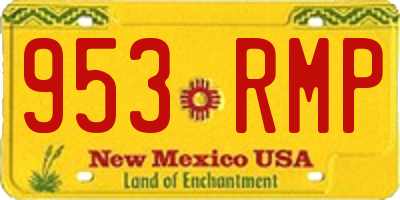 NM license plate 953RMP