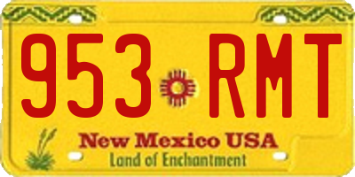 NM license plate 953RMT