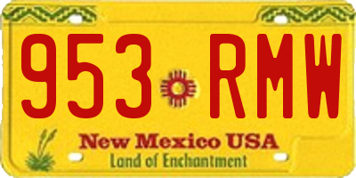 NM license plate 953RMW