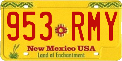 NM license plate 953RMY