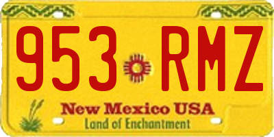 NM license plate 953RMZ