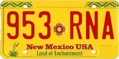 NM license plate 953RNA