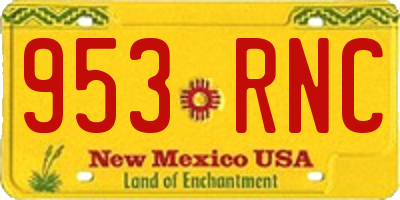NM license plate 953RNC