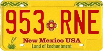 NM license plate 953RNE