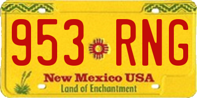 NM license plate 953RNG