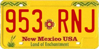 NM license plate 953RNJ