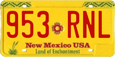 NM license plate 953RNL