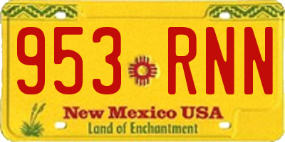 NM license plate 953RNN