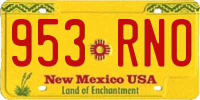 NM license plate 953RNO