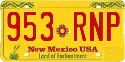 NM license plate 953RNP