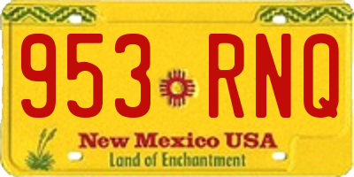 NM license plate 953RNQ