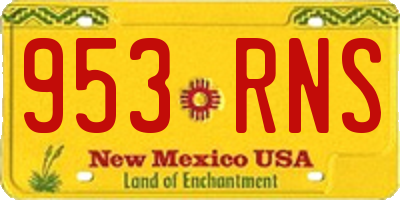 NM license plate 953RNS