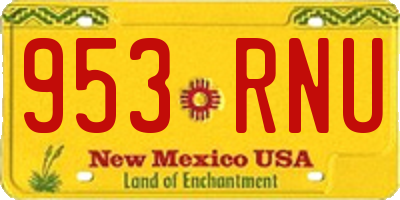 NM license plate 953RNU