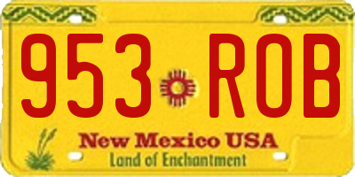 NM license plate 953ROB