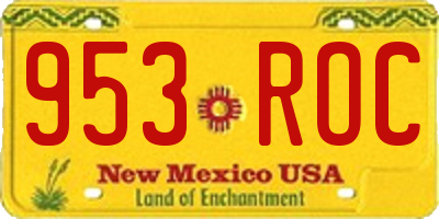 NM license plate 953ROC