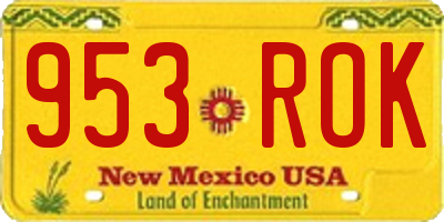 NM license plate 953ROK