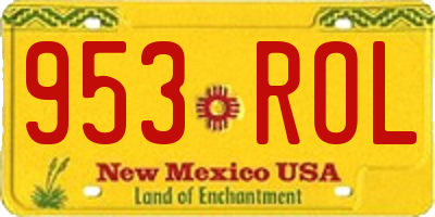 NM license plate 953ROL