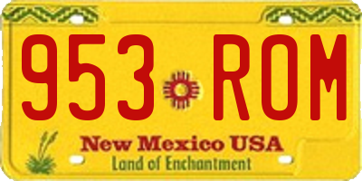 NM license plate 953ROM