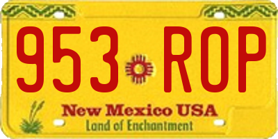NM license plate 953ROP