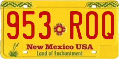 NM license plate 953ROQ