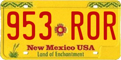 NM license plate 953ROR