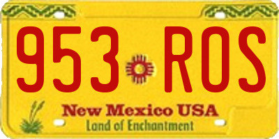 NM license plate 953ROS