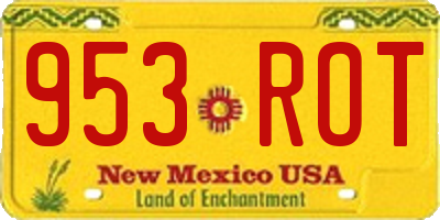 NM license plate 953ROT